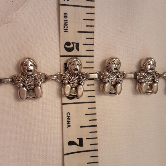 VINTAGE CAROL FELLEY SIGNED 925 SOLID STERLING STORY TELLER LINK BRACELET - Picture 9 of 16